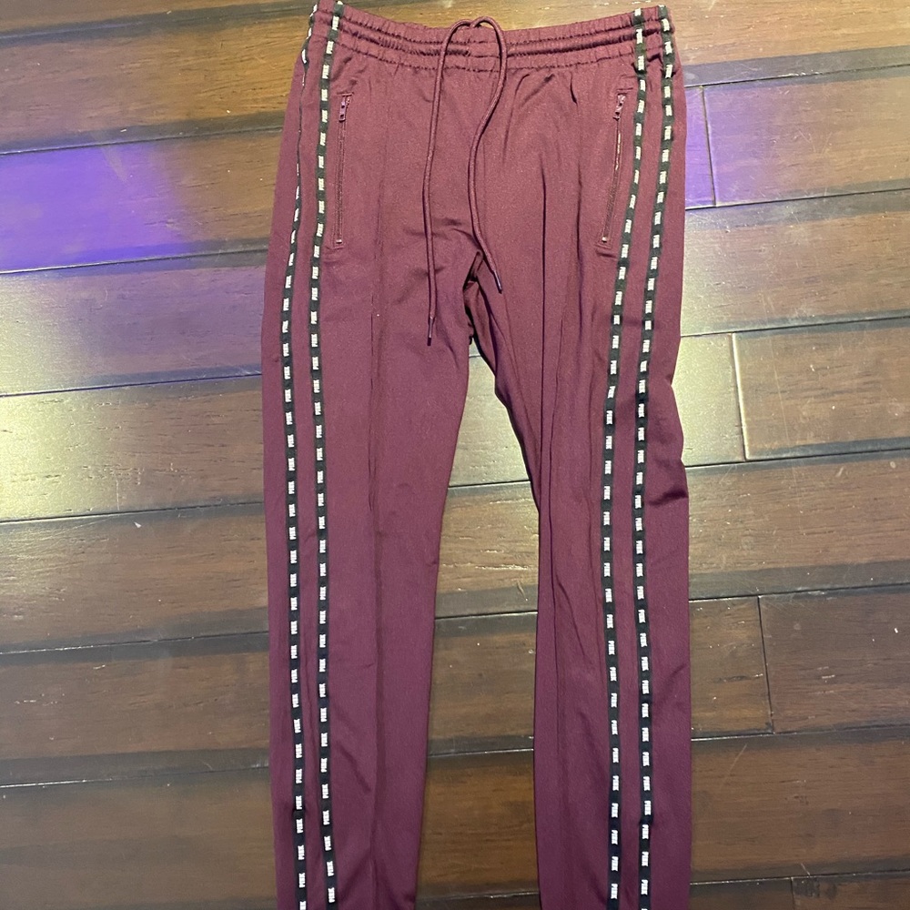 burgandy joggers from pink